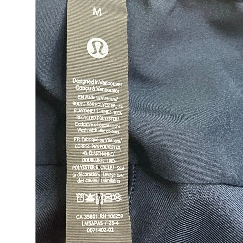 Lululemon Engineered Tech-Woven Straight-Leg Pants True Navy Size M LM5APAS